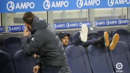 Momentos previos al comienzo del partido en Anoeta.