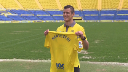 Mantovani en la presentación con Las Palmas.