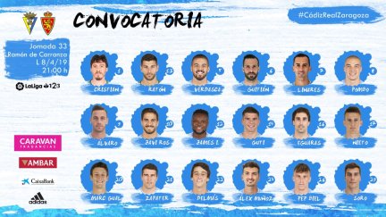 Convocatoria del Real Zaragoza.