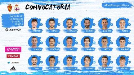 Convocatoria del Real Zaragoza.