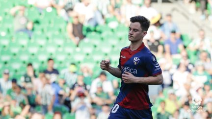 El protagonista del gol durante el encuentro ante el Betis.