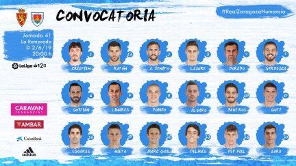 Última convocatoria del año del Zaragoza para jugar en La Romareda.