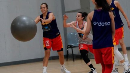 Entrenamiento de la selección española en Zaragoza.