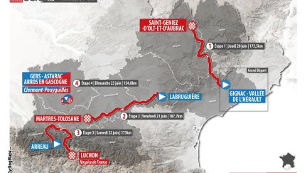 Recorrido de la vuelta de cuatro etapas.