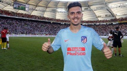 Joaquín Muñoz, tras el duelo ante el Stuttgart de pretemporada con el primer equipo en el que marcó un gol.