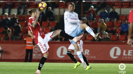 Pep Biel durante un partido con el Real Zaragoza la pasada temporada.