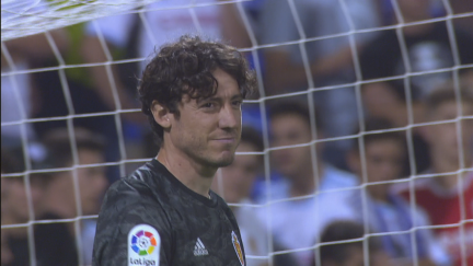 Cristian Álvarez durante la tanda de penaltis del Torfeo Ciudad de Zaragoza.