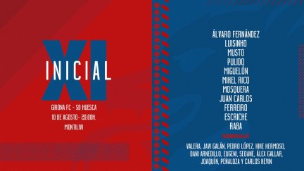 Once del Huesca en su último amistoso del verano ante el Girona.