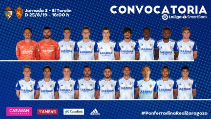 Los 18 convocados para el duelo ante la Ponferradina de este domingo.