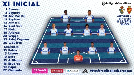 Once del Real Zaragoza para el duelo ante la Ponferradina.