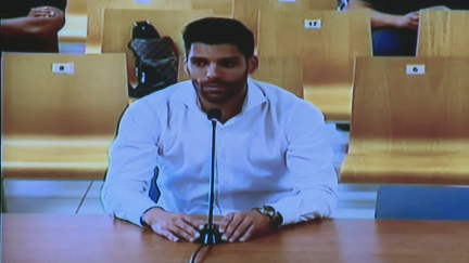 Ángel Lafita, en un instante de su declaración el día de hoy.