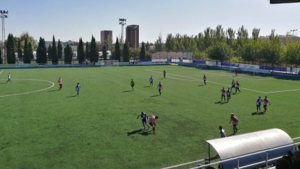Una imagen del encuentro disputado esta mañana en el Pedro Sancho.