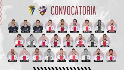 Esta es la convocatoria de 21 jugadores para el duelo ante el Cádiz de este miércoles.
