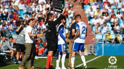 Momento en el que se retira Vigaray la jornada pasada.
