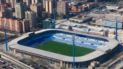Imagen aérea del estadio municipal de La Romareda.
