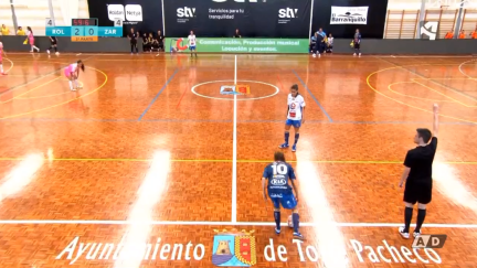 Una imagen del encuentro que disputado Sala Zaragoza ante Roldán FSF.