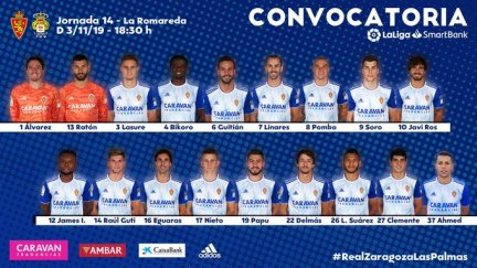 Convocatoria del Real Zaragoza.