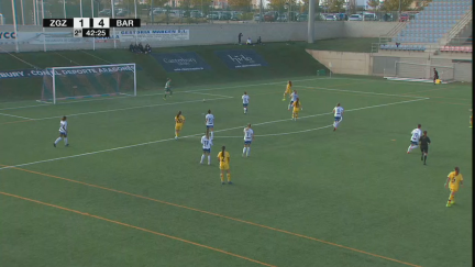 Una imagen del encuentro del Zaragoza CFF ante el Barcelona B.