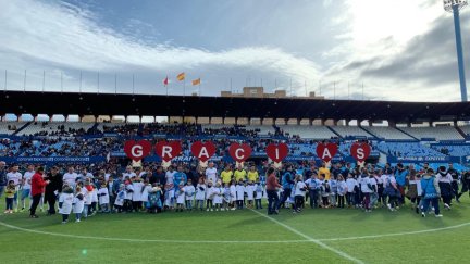 Minutos antes de comenzar el partido en La Romareda el pasado 24 de noviembre.