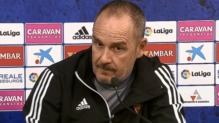 Víctor Fernández, en la rueda de prensa previa al duelo ante el Racing de Santander.