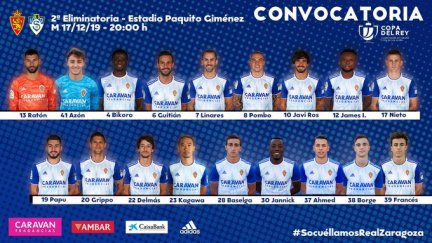 Convocatoria del Real Zaragoza.