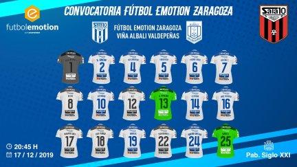 Convocatoria de Fútbol Emotion para el partido de este martes.