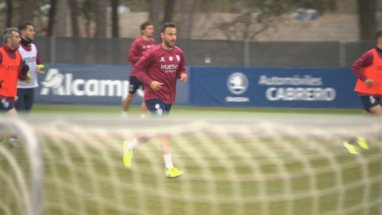 Pedro López durante el entrenamiento.