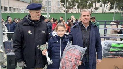 Martina Vera, en la ceremonia de entrega de trofeos.