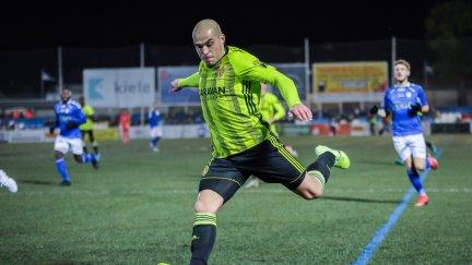 Pombo, en un partido reciente con el Real Zaragoza.