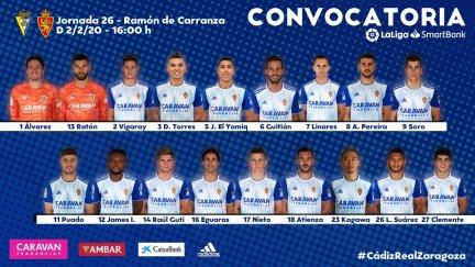 Esta es la lista de 18 convocados para el duelo ante el Cádiz.