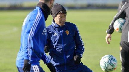 Kagawa durante un entrenamiento. Foto: Real Zaragoza.
