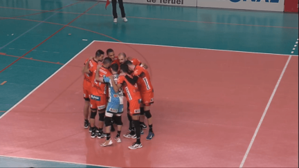 El CV Teruel durante un partido.