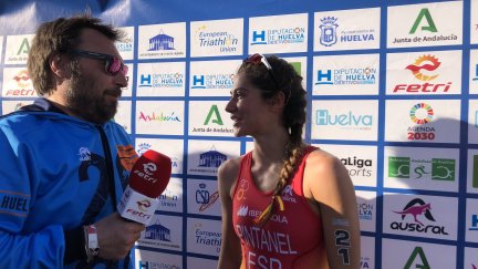 Marta Pintanel, tras finalizar la prueba en Punta Umbría.