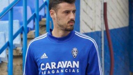 Pereira durante un calentamiento. Foto: Real Zaragoza.