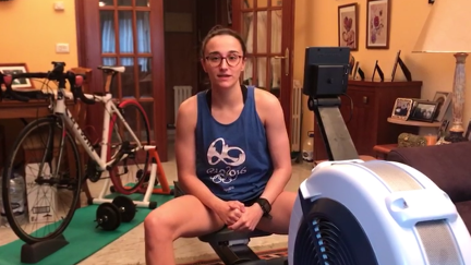 María Delgado ha recibido un remo para entrenar del CPE.