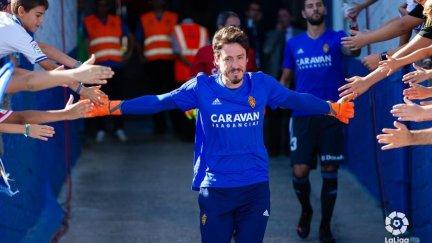 Cristian Álvarez durante un partido con el Real Zaragoza. Foto: La Liga.
