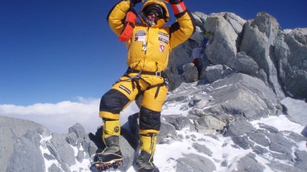 Marta Alejandre, tras alcanzar la cima del Dhaulagiri.