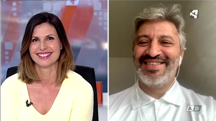 Nayim, durante su intervención en el Aragón Noticias 1 de este domingo.