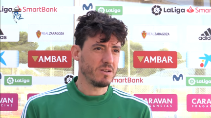 Cristian Álvarez durante la rueda de prensa. Foto: Real Zaragoza.