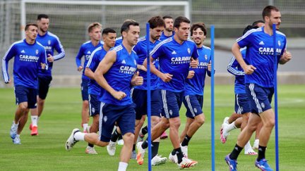 El Real Zaragoza durante el entrenamiento. Foto: Real Zaragoza.