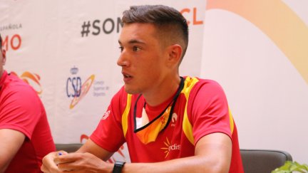 Fernando Barceló, durante una rueda de prensa con la selección nacional.