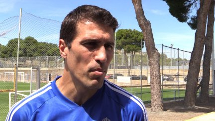 Alberto Zapater en rueda de prensa