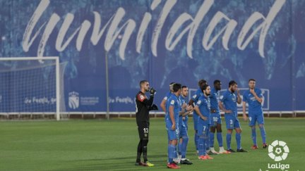 El Fuenlabrada durante un partido. Foto: LaLiga.