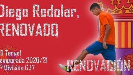 Imagen de la renovación de Diego Redolar por el CD Teruel