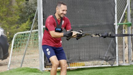David Ferreiro durante los entrenamientos de pretemporada.