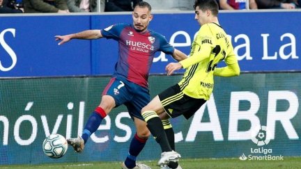 Enrique Clemente durante un encuentro ante la SD Huesca