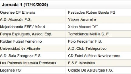 Primera Jornada para Sala Zaragoza y Intersala Promesas