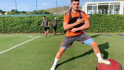 Raúl Guti, en su primer entrenamiento con el Elche.
