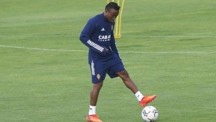 James Igbekeme sufre una microrrotura en el recto anterior. Foto: Real Zaragoza.