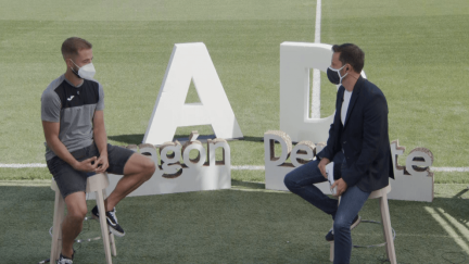 Jorge Pulido durante una entrevista con Aragón TV